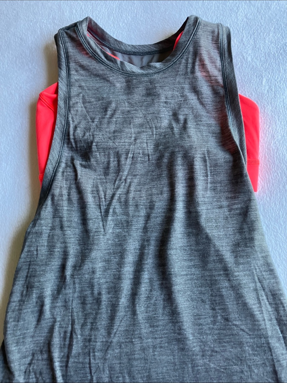 lululemon athletica Gray Tank with Neon Built in Bra